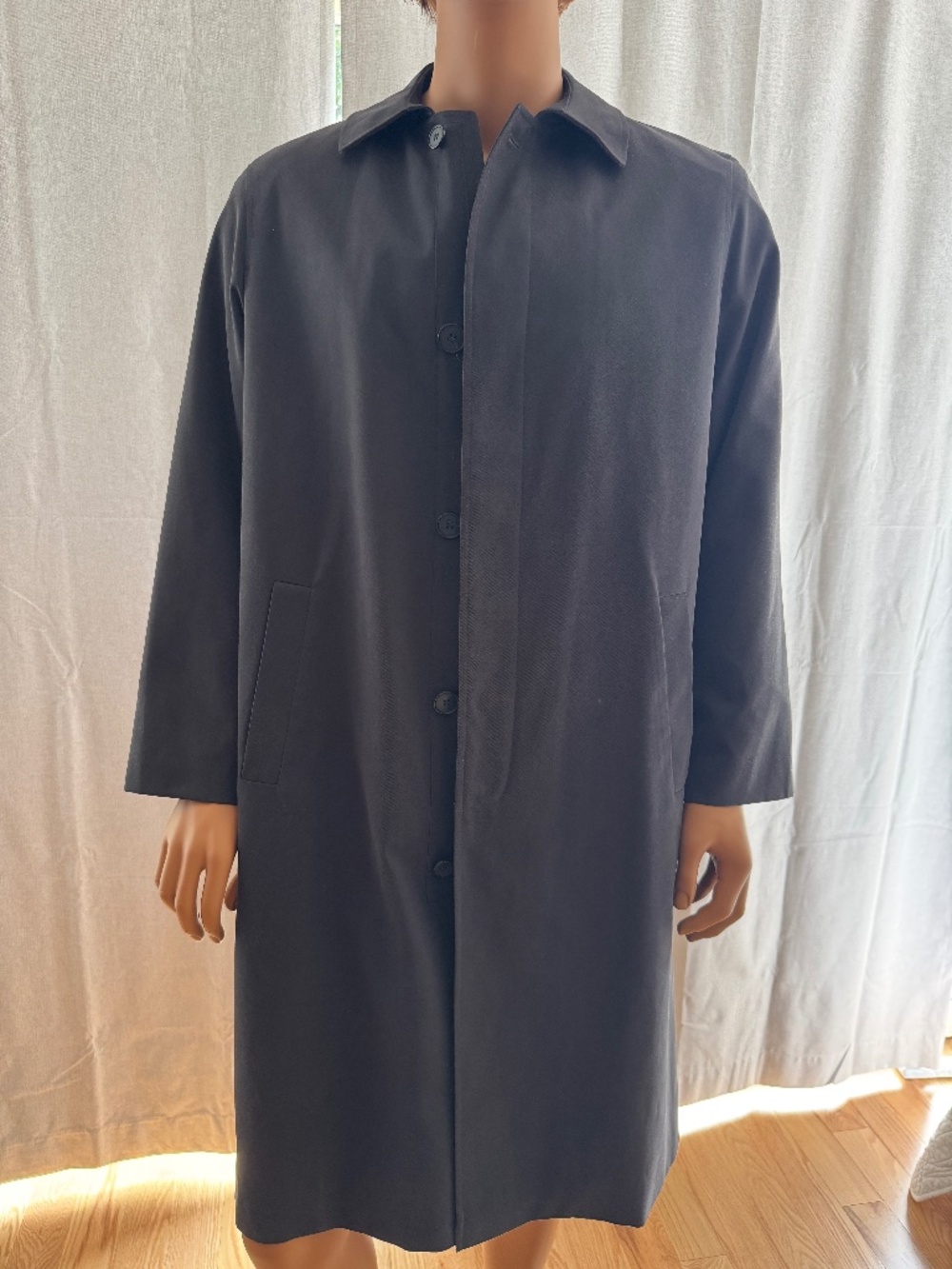 JOE Joseph Abboud Men's Microfiber Trench Coat Black 40 Regular